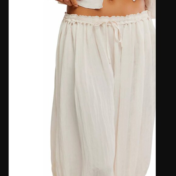 NEW Free People Intimately FP Forever Young Bloomer Capri Sleep Pants Lace Small - Picture 5 of 7